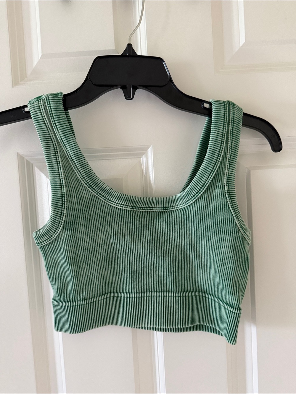 Zenana Outfitters Ribbed Scoop Crop Tank - Sage Green